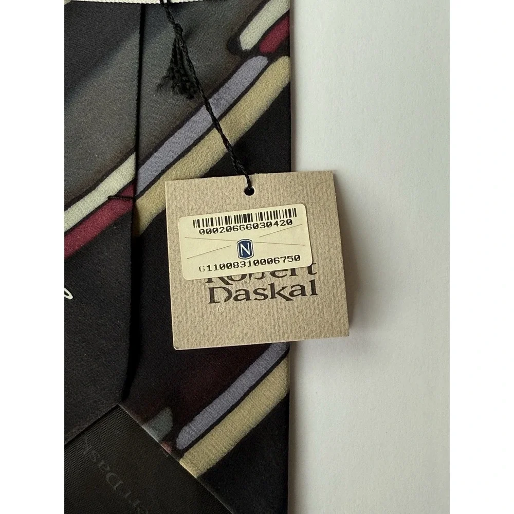 Robert‎ Daskal Hand Painted Artist Signed 100% Silk Tie NEW/Pre-Owned-Lot 3-USA